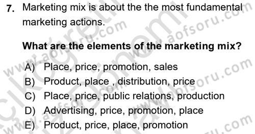Introduction to Business Dersi 2023 - 2024 Yılı (Final) Dönem Sonu Sınav Soruları 7. Soru