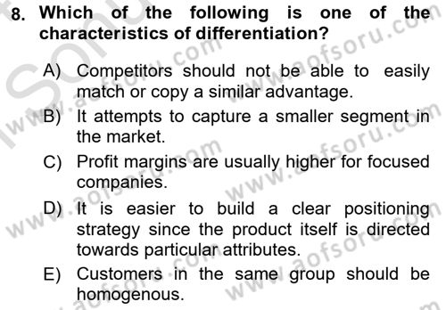 Introduction to Business Dersi 2023 - 2024 Yılı (Final) Dönem Sonu Sınav Soruları 8. Soru