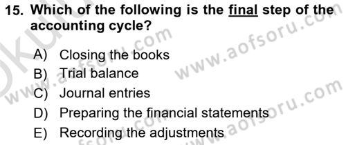 Introduction to Business Dersi 2023 - 2024 Yılı Yaz Okulu Sınav Soruları 15. Soru