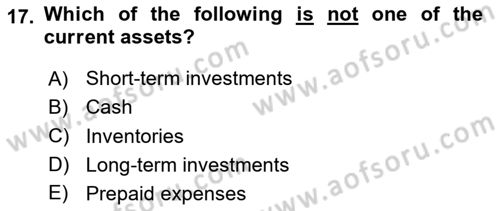 Introduction to Business Dersi 2023 - 2024 Yılı Yaz Okulu Sınav Soruları 17. Soru