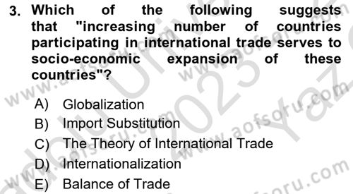 Introduction to Business Dersi 2023 - 2024 Yılı Yaz Okulu Sınav Soruları 3. Soru