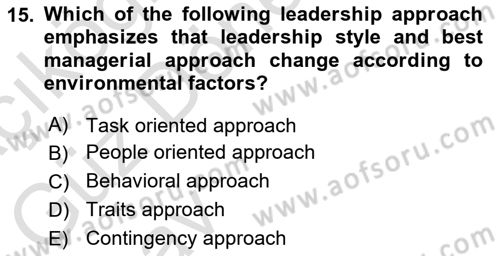 Introduction to Business Dersi Ara Sınavı Deneme Sınav Soruları 15. Soru
