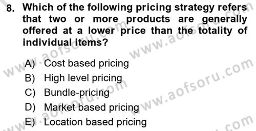 Introduction to Business Dersi 2024 - 2025 Yılı (Final) Dönem Sonu Sınav Soruları 8. Soru