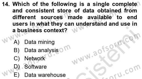Introduction to Business Dersi 2024 - 2025 Yılı Yaz Okulu Sınav Soruları 14. Soru