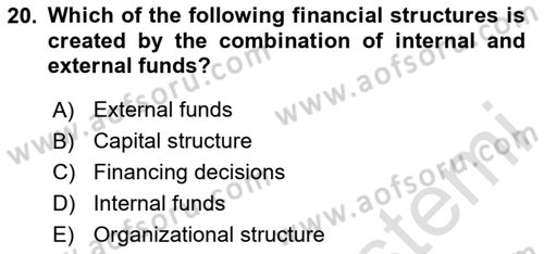 Introduction to Business Dersi 2024 - 2025 Yılı Yaz Okulu Sınav Soruları 20. Soru