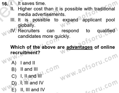 Introduction to Business Dersi 2025 - 2026 Yılı (Vize) Ara Sınav Soruları 16. Soru