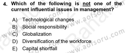 Business Management Dersi 2017 - 2018 Yılı (Vize) Ara Sınav Soruları 4. Soru