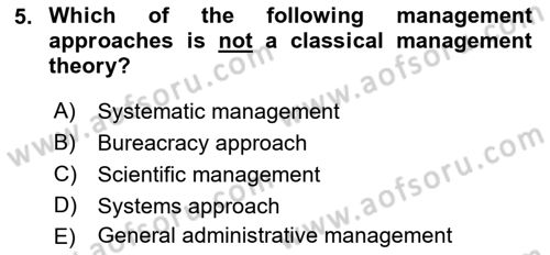 Business Management Dersi 2017 - 2018 Yılı (Vize) Ara Sınav Soruları 5. Soru