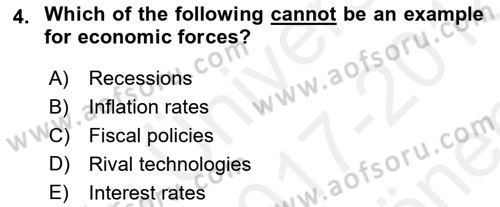 Business Management Dersi 2017 - 2018 Yılı (Final) Dönem Sonu Sınav Soruları 4. Soru