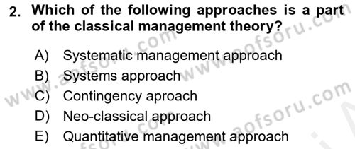 Business Management Dersi 2018 - 2019 Yılı (Vize) Ara Sınavı 2. Soru