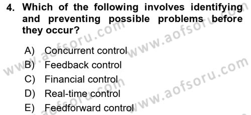 Business Management Dersi 2018 - 2019 Yılı (Vize) Ara Sınavı 4. Soru