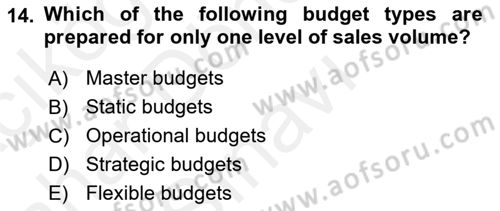 Business Management Dersi 2018 - 2019 Yılı (Final) Dönem Sonu Sınav Soruları 14. Soru