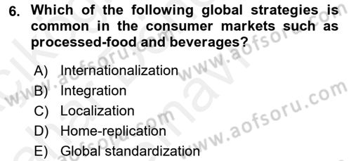 Business Management Dersi 2018 - 2019 Yılı (Final) Dönem Sonu Sınav Soruları 6. Soru
