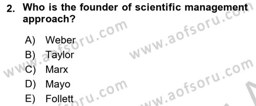 Business Management Dersi 2018 - 2019 Yılı Yaz Okulu Sınav Soruları 2. Soru