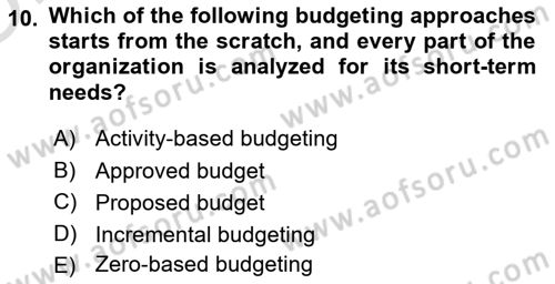 Business Management Dersi 2020 - 2021 Yılı Yaz Okulu Sınav Soruları 10. Soru
