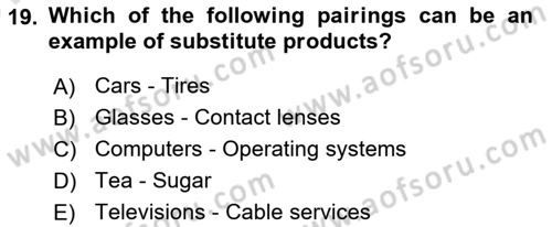 Business Management Dersi 2021 - 2022 Yılı (Vize) Ara Sınav Soruları 19. Soru
