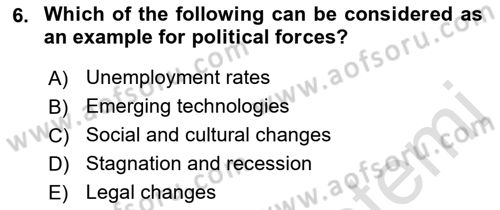 Business Management Dersi 2021 - 2022 Yılı (Vize) Ara Sınav Soruları 6. Soru