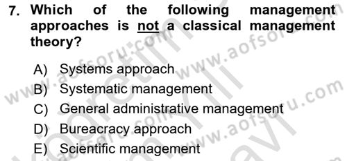Business Management Dersi 2021 - 2022 Yılı (Vize) Ara Sınav Soruları 7. Soru