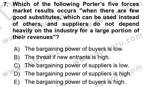 Business Management Dersi 2021 - 2022 Yılı (Final) Dönem Sonu Sınav Soruları 7. Soru