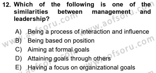 Business Management Dersi 2021 - 2022 Yılı Yaz Okulu Sınav Soruları 12. Soru