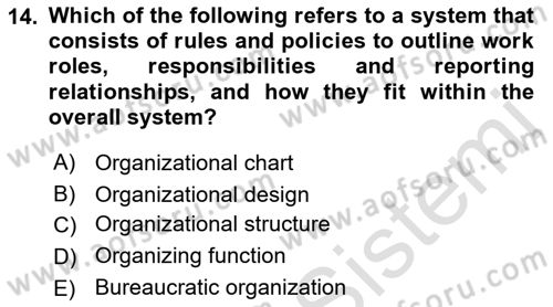Business Management Dersi 2022 - 2023 Yılı Yaz Okulu Sınav Soruları 14. Soru