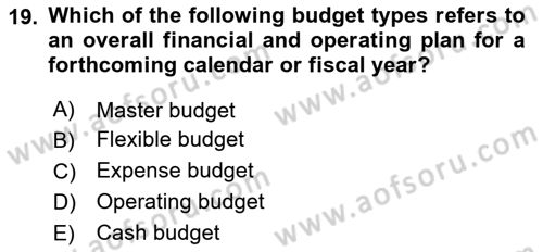 Business Management Dersi 2023 - 2024 Yılı (Vize) Ara Sınav Soruları 19. Soru