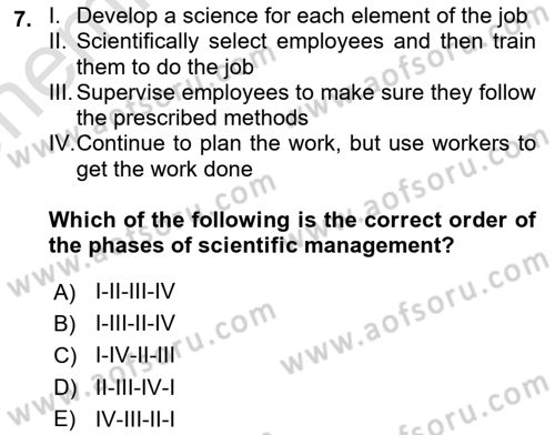 Business Management Dersi 2023 - 2024 Yılı (Vize) Ara Sınav Soruları 7. Soru