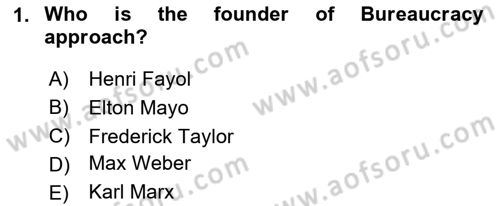 Business Management Dersi 2023 - 2024 Yılı (Final) Dönem Sonu Sınav Soruları 1. Soru