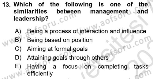 Business Management Dersi 2023 - 2024 Yılı (Final) Dönem Sonu Sınav Soruları 13. Soru