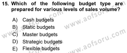 Business Management Dersi 2023 - 2024 Yılı (Final) Dönem Sonu Sınav Soruları 15. Soru