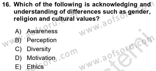 Business Management Dersi 2023 - 2024 Yılı (Final) Dönem Sonu Sınav Soruları 16. Soru