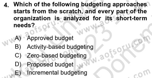 Business Management Dersi 2023 - 2024 Yılı (Final) Dönem Sonu Sınav Soruları 4. Soru