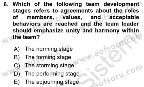 Business Management Dersi 2023 - 2024 Yılı (Final) Dönem Sonu Sınav Soruları 6. Soru