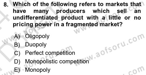 Business Management Dersi 2023 - 2024 Yılı (Final) Dönem Sonu Sınav Soruları 8. Soru