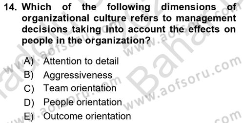 Business Management Dersi 2024 - 2025 Yılı (Vize) Ara Sınav Soruları 14. Soru