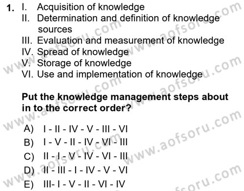 Business Information Systems Dersi 2017 - 2018 Yılı (Vize) Ara Sınav Soruları 1. Soru