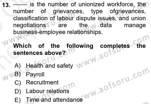 Business Information Systems Dersi 2017 - 2018 Yılı (Vize) Ara Sınav Soruları 13. Soru