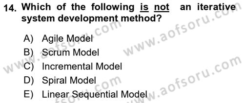 Business Information Systems Dersi 2017 - 2018 Yılı (Vize) Ara Sınav Soruları 14. Soru