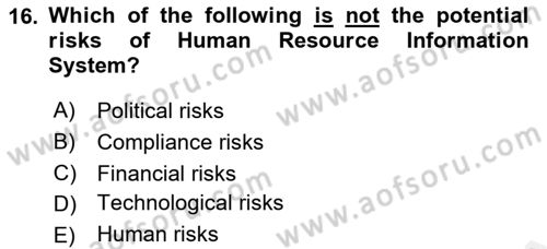 Business Information Systems Dersi 2017 - 2018 Yılı (Vize) Ara Sınav Soruları 16. Soru