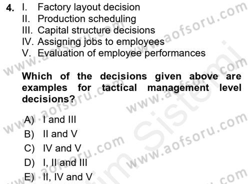 Business Information Systems Dersi 2017 - 2018 Yılı (Vize) Ara Sınav Soruları 4. Soru