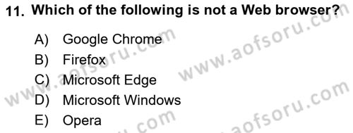 Business Information Systems Dersi 2017 - 2018 Yılı (Final) Dönem Sonu Sınav Soruları 11. Soru