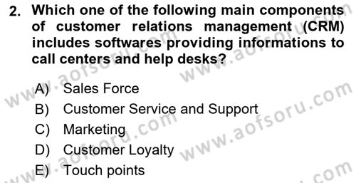 Business Information Systems Dersi 2017 - 2018 Yılı (Final) Dönem Sonu Sınav Soruları 2. Soru