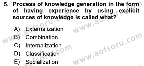 Business Information Systems Dersi 2017 - 2018 Yılı (Final) Dönem Sonu Sınav Soruları 5. Soru