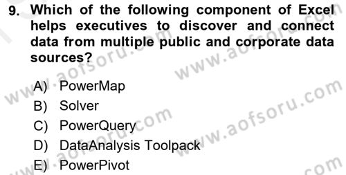Business Information Systems Dersi 2017 - 2018 Yılı (Final) Dönem Sonu Sınav Soruları 9. Soru