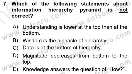 Business Information Systems Dersi 2018 - 2019 Yılı (Vize) Ara Sınav Soruları 7. Soru