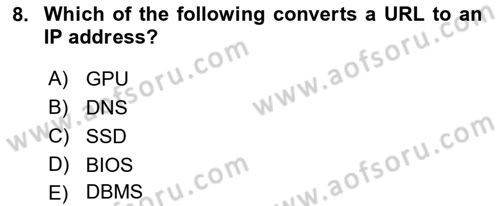 Business Information Systems Dersi 2018 - 2019 Yılı (Vize) Ara Sınav Soruları 8. Soru