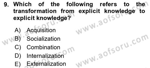 Business Information Systems Dersi 2018 - 2019 Yılı (Vize) Ara Sınav Soruları 9. Soru
