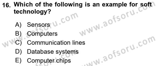 Business Information Systems Dersi 2018 - 2019 Yılı (Final) Dönem Sonu Sınav Soruları 16. Soru