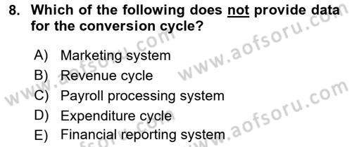 Business Information Systems Dersi 2018 - 2019 Yılı (Final) Dönem Sonu Sınav Soruları 8. Soru