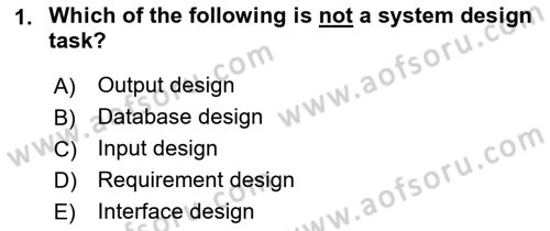 Business Information Systems Dersi 2018 - 2019 Yılı Yaz Okulu Sınav Soruları 1. Soru